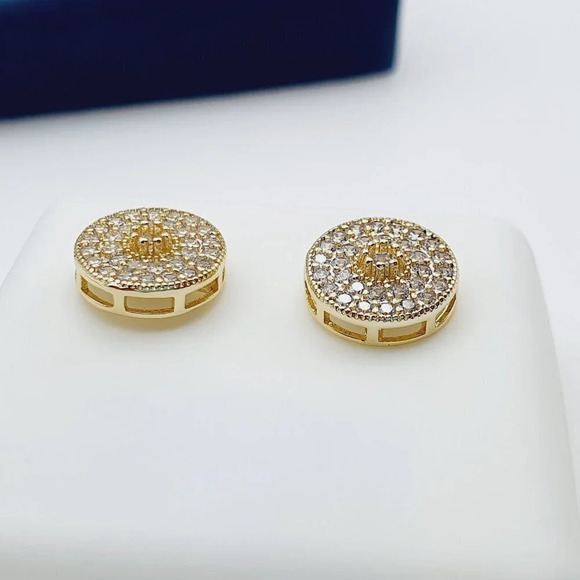 "14K Gold Plated Cubic Zircon Earrings, INUS1BR149 - Picture 4 of 9